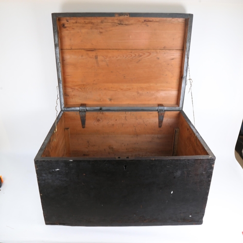 924 - A Victorian stained pine toolbox, width 61cm