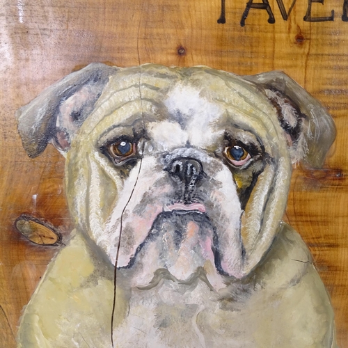 1341 - Clive Fredriksson, hand painted panel, The Old Dog Tavern, 81cm x 34cm