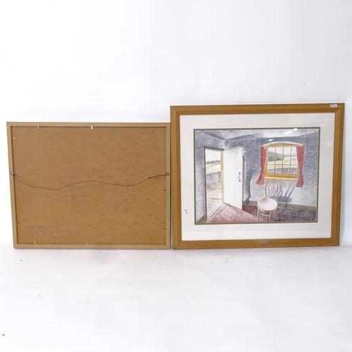 1358 - Rob Peel, mixed media, abstract Cornish scene, and 3 modern prints (4)