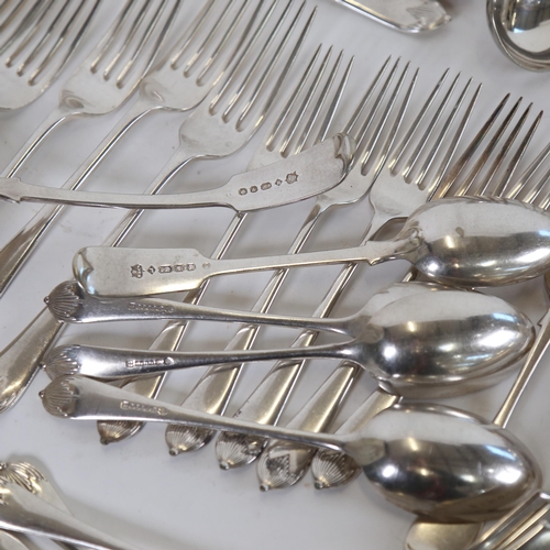 1135 - A quantity of silver plated cutlery, to include Fiddle pattern