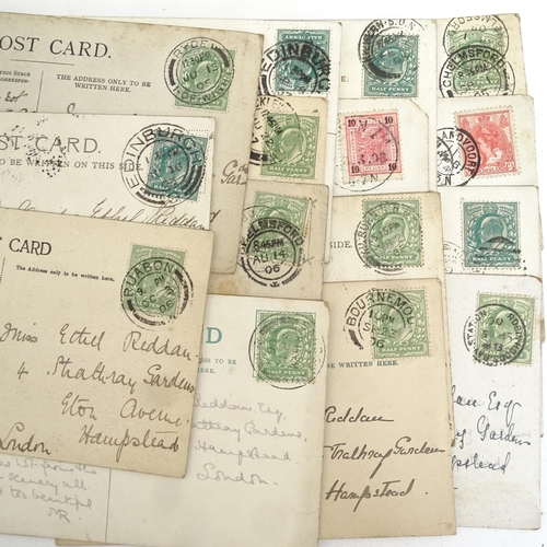 157 - 3 x 19th century handwritten letters, with Penny Red and Penny Black postage stamps, and various Vin... 