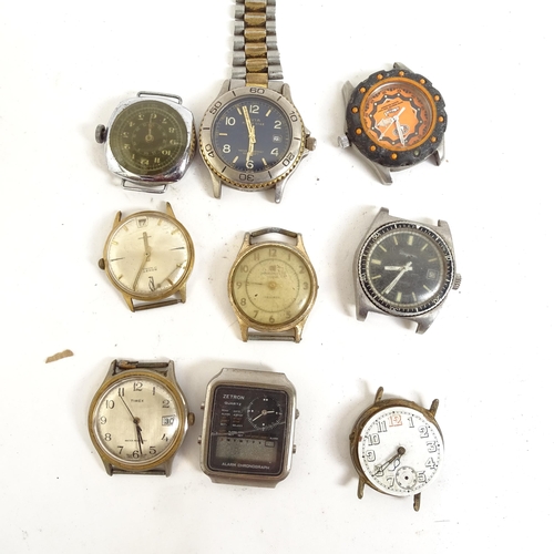 262 - Various collectables, including Antique watch movements, miniature brass candlesticks, coins, postca... 