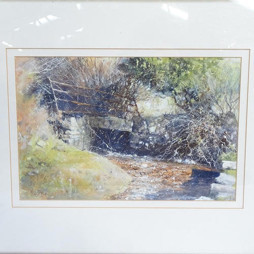 1367 - David Rust, 3 watercolours, countryside and farmyard scenes, signed, framed, largest overall 64cm x ... 