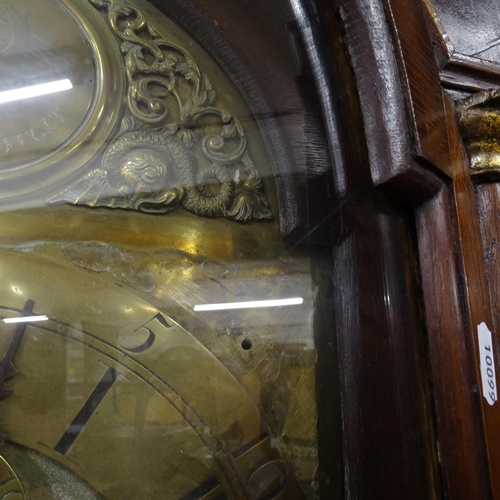 2177 - An 18th century 8-day longcase clock, having a 12