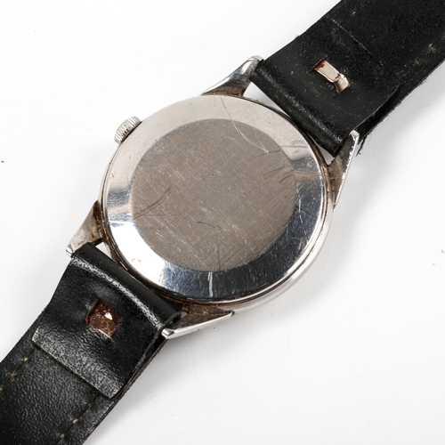 21 - SMITHS - a Vintage stainless steel Imperial mechanical wristwatch, silvered dial with gilt quarterly... 