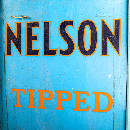 1013 - A painted metal advertising A-board for Nelson Tipped Cigarettes, in wood frame, mid-20th century, h... 