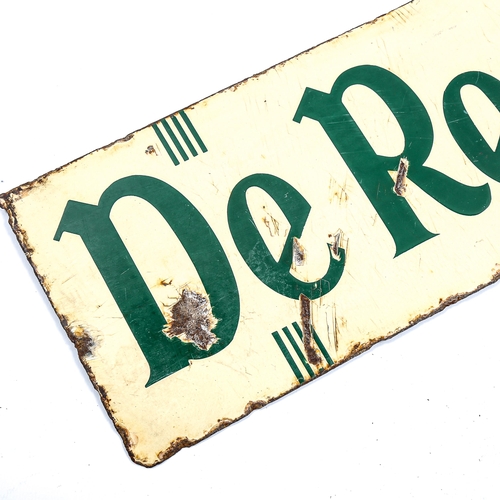 1014 - An enamel advertising sign for De Reszke Cigarettes, 15cm x 46cm, mid-20th century