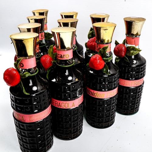 1017 - 10 bottles of Cremidea Fragola, Italian wild strawberry liqueur circa 1970s',  18% vol, 68cl.