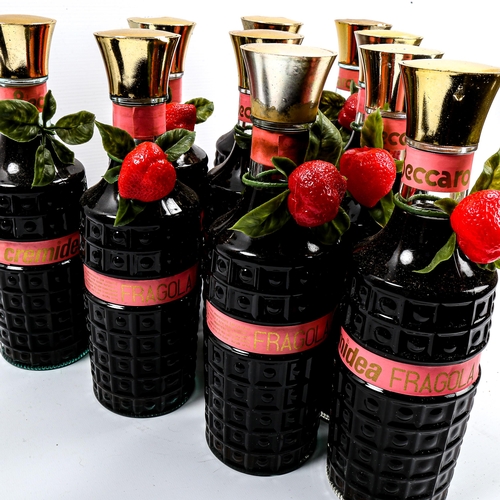 1017 - 10 bottles of Cremidea Fragola, Italian wild strawberry liqueur circa 1970s',  18% vol, 68cl.