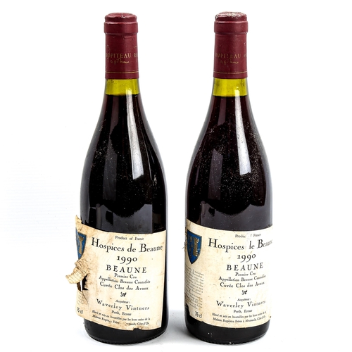 1024 - 2 bottles of 1990 Hospices de Beaune Premier Cru, Cuvee Clos des Avaux.