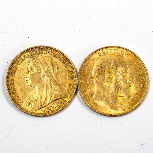 1035 - ***WITHDRAWN*** 2 gold sovereigns, 1895 and 1908