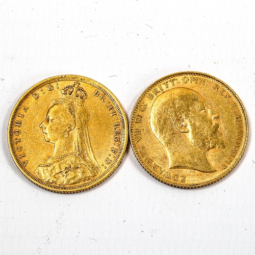 1036 - ***WITHDRAWN*** 2 gold sovereigns, 1888 and 1910