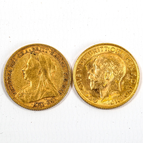 1037 - ***WITHDRAWN*** 2 gold sovereigns, 1900 and 1912