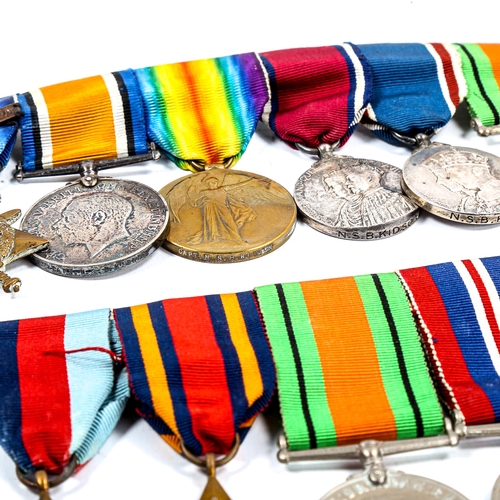 1044 - 2 groups of father and son Great War and Second World War medals, awarded to Captain N S B Kidson of... 