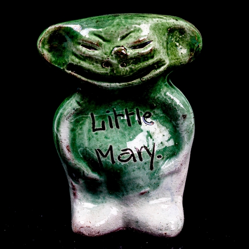 1050 - A Barnstaple green glazed pottery nymph figures, Little Mary, height 7.5cm