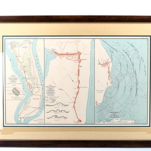 1062 - A 19th century map; Plan Of Final Attack On Fort Fisher And Adjoining Rebel Works, Made January 15th... 