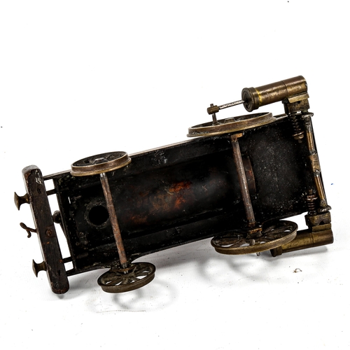 1089 - A scratch-built copper and brass Dribbler steam locomotive, length 20cm