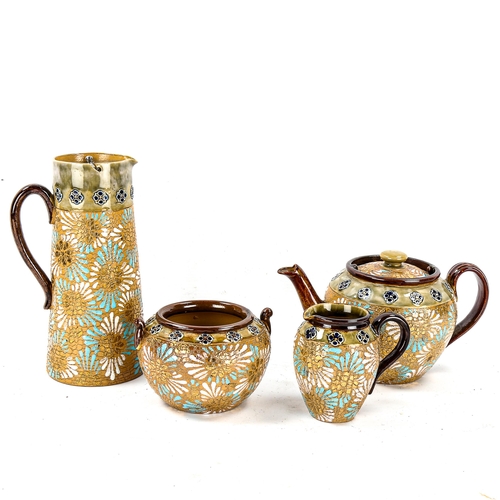 1098 - Doulton Slaters patent 4-piece tea set