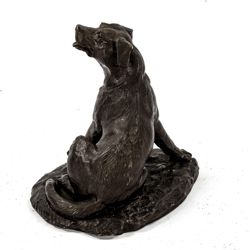 1105 - Joseph Hayton, bronzed resin Labrador, height 14cm