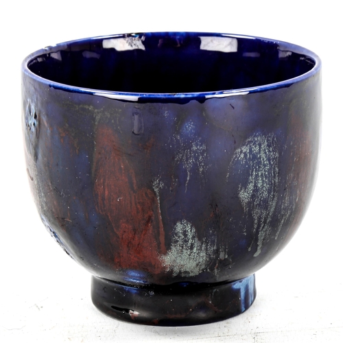 1109 - MOORCROFT - a dark blue glaze ceramic bowl, height 7.8cm