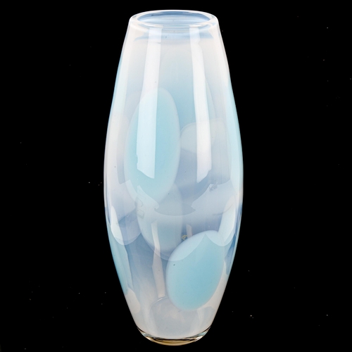 1148 - JEFF ZIMMERMAN for TIFFANY & CO - contemporary blue opalescent glass vase, height 29cm