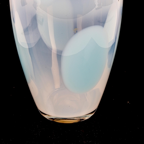 1148 - JEFF ZIMMERMAN for TIFFANY & CO - contemporary blue opalescent glass vase, height 29cm