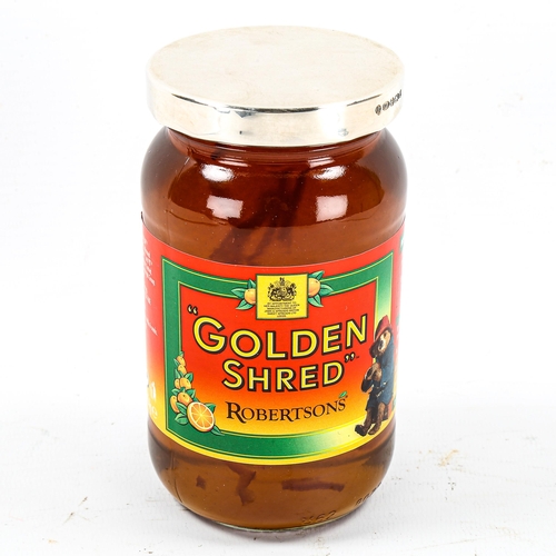 1150 - A jar of Robertson's Golden Shred Marmalade, with hallmarked silver lid, boxed