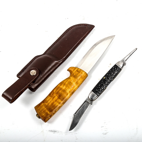 1180 - A multi-bladed American knife, by Craftsman USA, and a Norwegian forest worker's knife, by Helle, wi... 