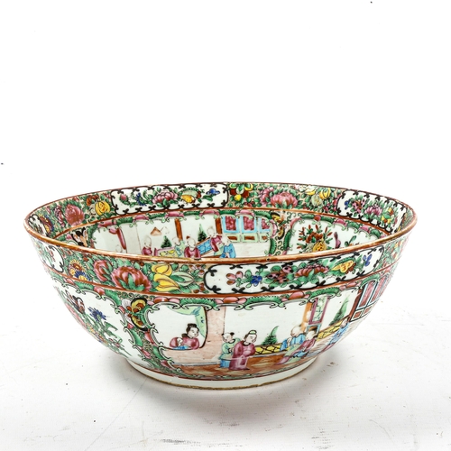 1222 - A Chinese famille rose porcelain bowl, with painted enamel decoration, diameter 30cm