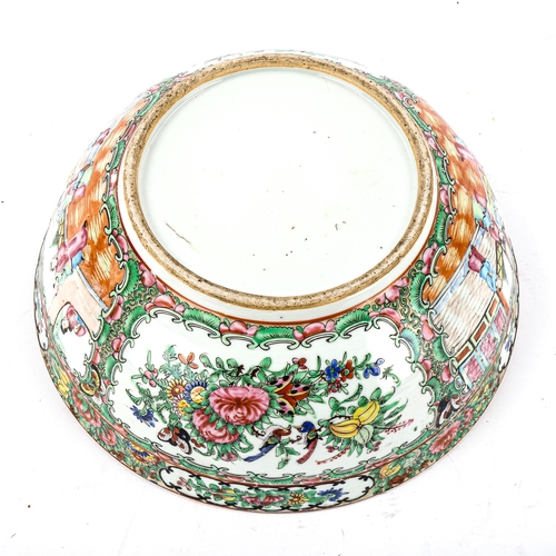 1222 - A Chinese famille rose porcelain bowl, with painted enamel decoration, diameter 30cm