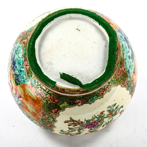 1231 - A Chinese famille rose porcelain vase with exotic bird designs, diameter 24cm (A/F)