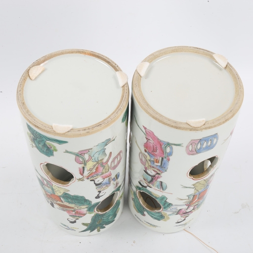 1237 - A pair of Chinese white glaze porcelain hat stands, Jing De Zhen Province Southern China, late 19th ... 