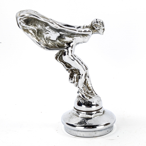 1270 - A chrome plate Spirit of Ecstacy car mascot, height 14cm