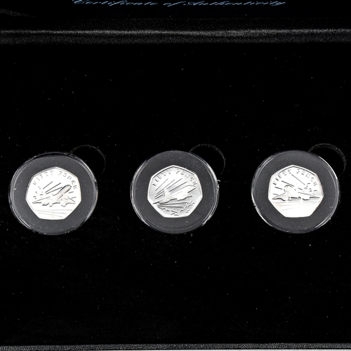 1276 - Concorde 50th Anniversary silver proof 50 pence set, cased