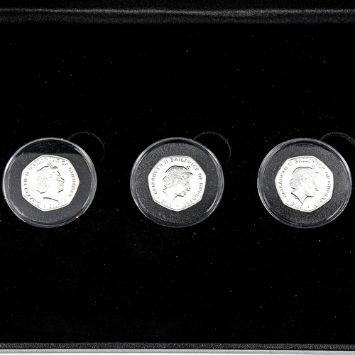 1276 - Concorde 50th Anniversary silver proof 50 pence set, cased