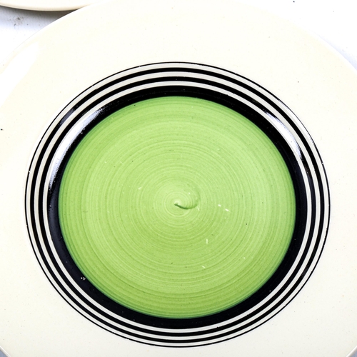 1280 - A set of 6 Susie Cooper Green Tango pattern plates, diameter 20cm