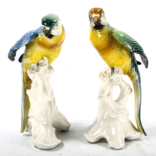 1283 - A pair of Karl Ens porcelain parrots, height 24cm