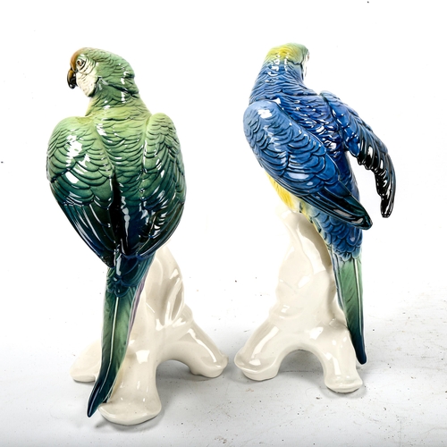 1283 - A pair of Karl Ens porcelain parrots, height 24cm