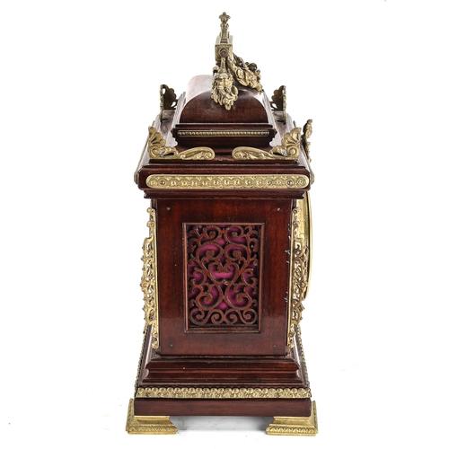 72 - A late 19th/early 20th century mahogany and brass-cased 8-day mantel clock, by William Pearce of Bri... 