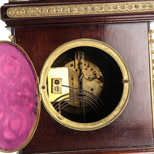 72 - A late 19th/early 20th century mahogany and brass-cased 8-day mantel clock, by William Pearce of Bri... 