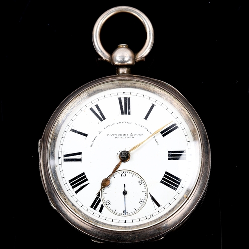 86 - An early 20th century silver-cased open-face key-wind pocket watch, by Fattorini & Sons of Bradford,... 