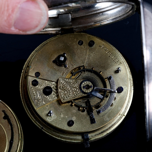 86 - An early 20th century silver-cased open-face key-wind pocket watch, by Fattorini & Sons of Bradford,... 