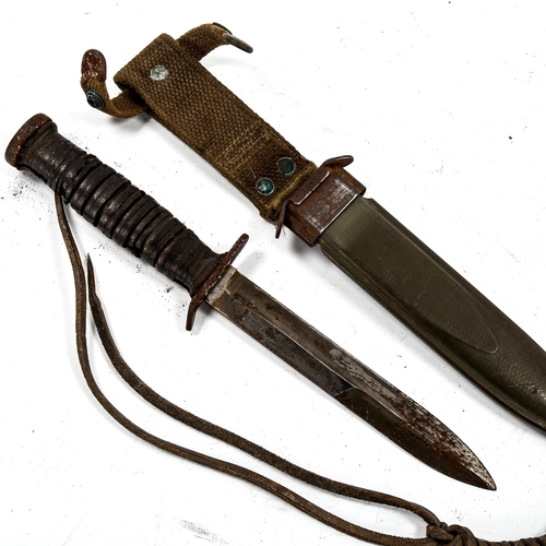 1207 - Second World War Period American M3 fighting knife, by H Boker, with scabbard