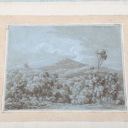 1523 - 18th century Italian School, 2 sepia watercolours on laid and watermarked blue paper, 15cm x 20cm, u... 