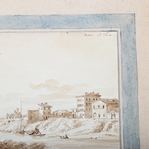 1524 - 18th century Italian School, 2 sepia watercolours on wove paper, landscape views, 14cm x 22cm, unfra... 