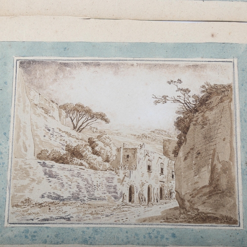 1529 - 18th century Italian School, 2 sepia watercolours on wove paper, ruined building, unsigned, 15cm x 2... 