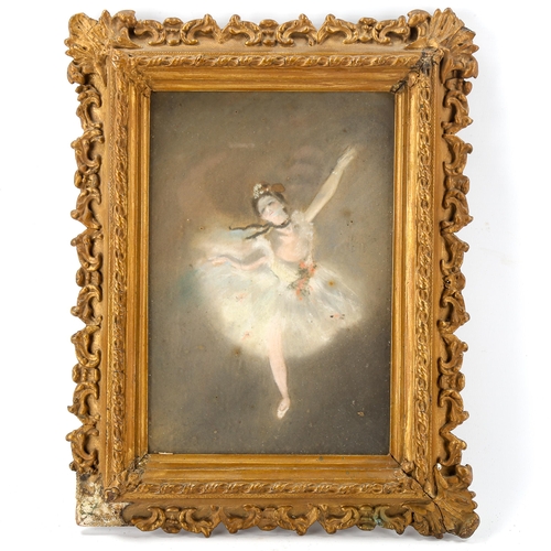 1538 - After Degas, early 20th century coloured pastels on grey paper, ballet dancer, unsigned, 25cm x 17cm... 