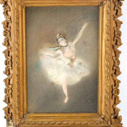 1538 - After Degas, early 20th century coloured pastels on grey paper, ballet dancer, unsigned, 25cm x 17cm... 