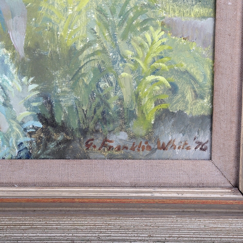 1557 - Gertrude Franklin White, oil on board, summertime, signed and dated 1976, 60cm x 100cm, framed