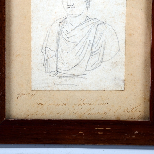 1558 - Bertel Thorvaldsen (Danish, 1768/70 - 1844), pencil drawing, Roman bust, inscribed on the mount with... 